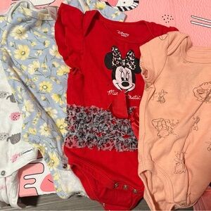 Disney Red Minnie Mouse Bodysuit with Ruffles